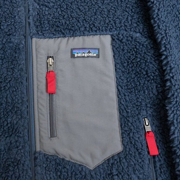 Patagonia Men’s Classic Retro-X Fleece Jacket Sherpa Full Zip Navy / Wax Red - Picture 8 of 15